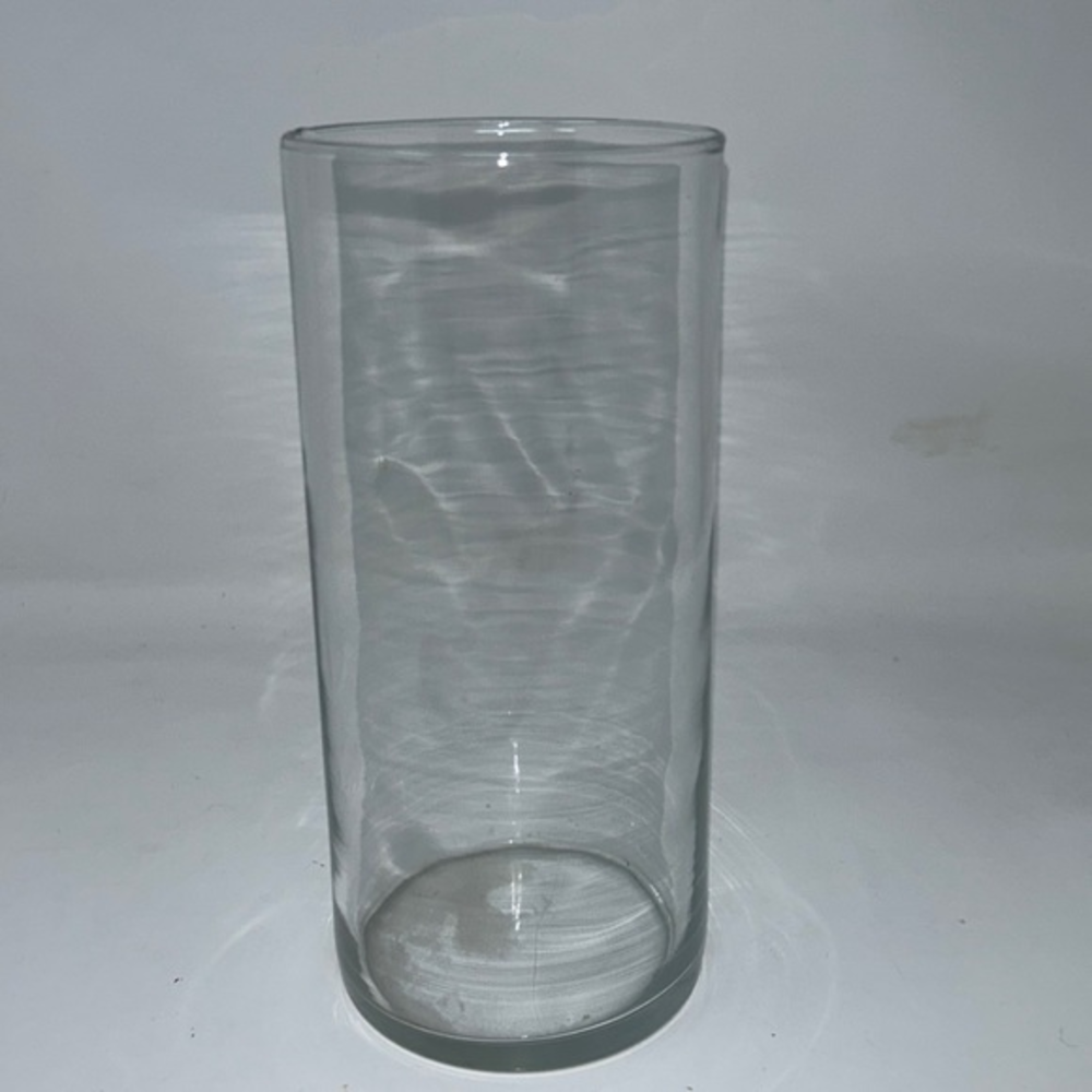Clear Glass Cylinder‎ Vase, 8”